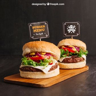 Serving Ideas Creative, Burger Presentation Ideas, Burger Presentation, Hardwood Kitchen, Fast Food Logos, Tacos Mexicanos, Food Mockup, Burger Menu, Minimal Vintage