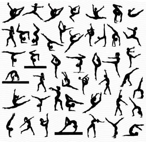 Gymnastics Tattoos, Gymnastics Tattoo, Gymnastics Silhouette, Gymnast Silhouette, Gymnastics Moves, Home Decor Wood Signs, Gymnastics Poses, Mandala Monograms, Couple Silhouette