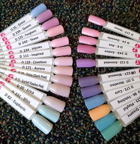 Revel Nail Swatches, Revel Dip Powder Colors, Pastel Dip Powder Nails, Nugenesis Dipping Powder Colors Neutral, Sns Dipping Powder Nails Color Swatches, Dip Powder Swatches, Revel Dip Nails, Revel Nail Dip Powder Colors, Pastel Swatches