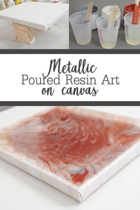 metallic poured resin art on canvas pinterest image Resin Art On Canvas, Resin Art Canvas, Fun Projects For Kids, Diy Resin Projects, Resin Ideas, Hippie Home Decor, Epoxy Resin Art, Resin Projects, Diy Resin Art