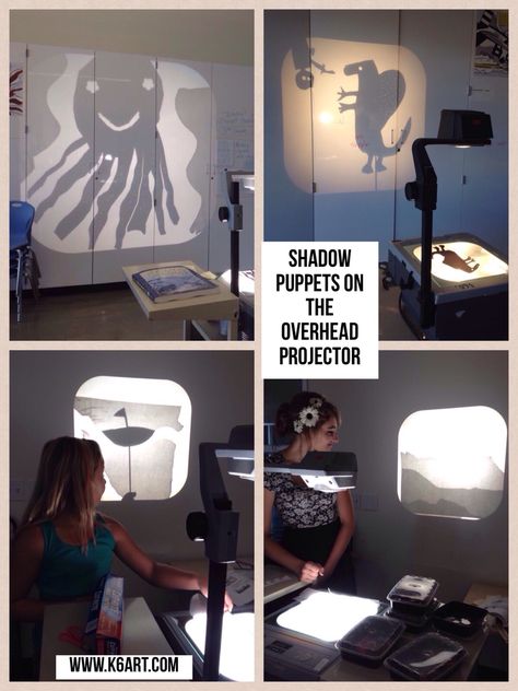 Art With Projector, Projector Art Ideas, Overhead Projector Ideas, Shadow Ideas For Kids, Projector Art, Overhead Projector Art, Overhead Projector Preschool, Cardboard Roll Shadow Puppets, Shadow Puppet Theater