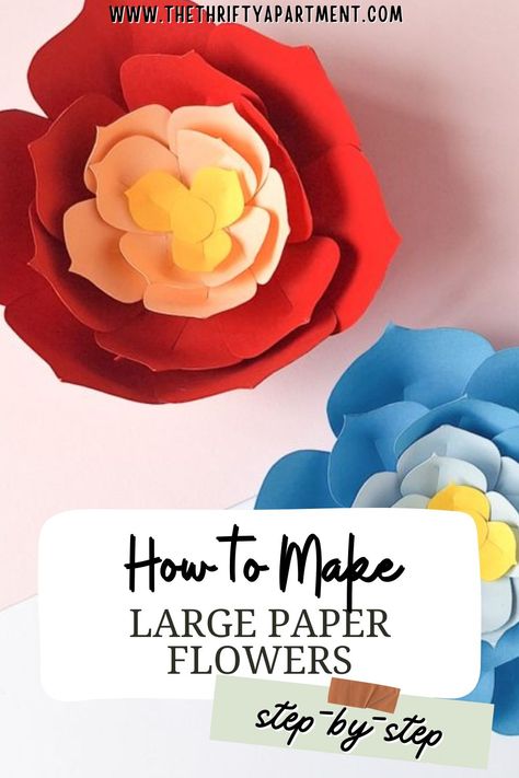 Learn how to make stunning large paper flowers with this easy DIY guide! Perfect for parties, home decor, or special events. Get creative today! #PaperFlowers #DIYCrafts #PartyDecor #HandmadeDecor #CraftIdeas Big Paper Flowers Diy Easy, Make Large Paper Flowers, Large Paper Flowers Diy, Big Paper Flowers, Giant Flowers Diy, Paper Flowers Diy Easy, Homesteading Diy, Diy Paper Flowers, Natural Inspiration