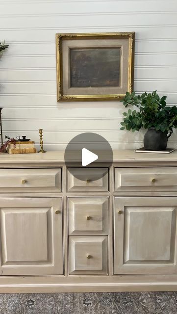 Jessica Faulkenberry | Furniture Flips & DIY on Instagram: "Comment “LIST” for links to products used!! 

Here’s what I did:
This solid pine buffet came to me painted all black! If your piece has paint and/or a clear coat on it you’ll need to use a stripper to take the paint off (GreenEZ) and then sand completely down with 120 grit (skip stripper if not painted)!

-sand to bare wood using 120 grit and festool orbital sander 
-mix 1 part (1/4 cup) Algonquin Fusion paint with 4 parts water in sprayer 
-sprayer setting 8/max for Wagner Flexio 3500 or 4000
-spray on paint wash all over quickly (don’t worry about drips) and wipe off with a shop towel or cotton shirt after 2 mins. 
-once dry, mix Wise Owl matte clear coat with chateau (1-2 tablespoons) and do 2-3 coats
-use white wax to distress Fusion Algonquin Painted Furniture, Fusion Paint, White Wax, Clear Coat, Solid Pine, Flipping Furniture, Refinishing Furniture, All Black, Painted Furniture