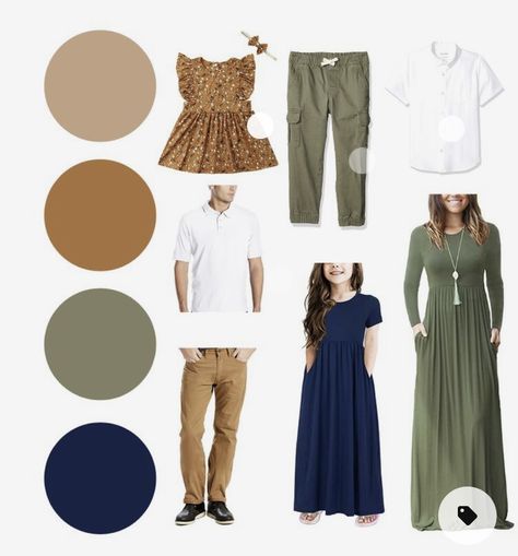 Family Photo Outfits Mint Green, Sage And Navy Family Photo Outfits, Family Photos Wearing Green, Light Blue And Olive Green Family Photos, Family Photo Outfits Green Dress, Olive And Blue Family Pictures, Family Pictures Olive Green, Khaki And Green Family Photos, Blue Tan Green Family Photos