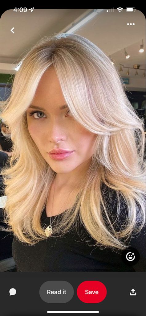 Layer Curtain Bangs, 2023 Blonde Hair, Blonde Curtain Bangs, 2023 Blonde, Medium Layer, Blonde Hair Pale Skin, Winter Blonde Hair, Beach Blonde Hair, Winter Blonde