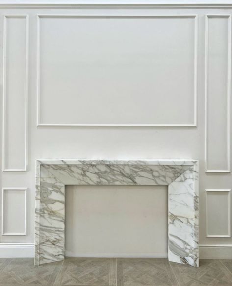 Stone Fireplace With Marble Hearth, Marble Mantel Fireplace, Faux Marble Fireplace Surround, Marble Surround Fireplace, Calacatta Fireplace, Diy Marble Fireplace, Marble Slab Fireplace, Marble Fireplace Ideas, Transitional Fireplace Design