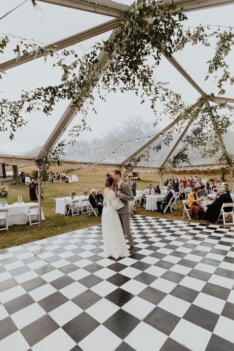 Vintage Fireplace Mantle, Las Vegas Wedding Reception, Checkered Dance Floor, Vegas Wedding Reception, White Tent Wedding, Outdoor Dance Floors, Wedding Platform, Plant Styling, Vintage Fireplace