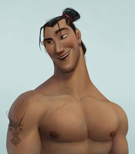 Finally, a quality content that yall signed up for lmao 😂 Li Shang from Mulan! He kinda gives me some @alexlandi7 vibes 🌚 . David Ardinaryas Lojaya, David Ardinaryas, Disney Gender Swap, Disney Dudes, Li Shang, Disney Character Drawings, Princesa Zelda, Prince Eric, Disney Princes