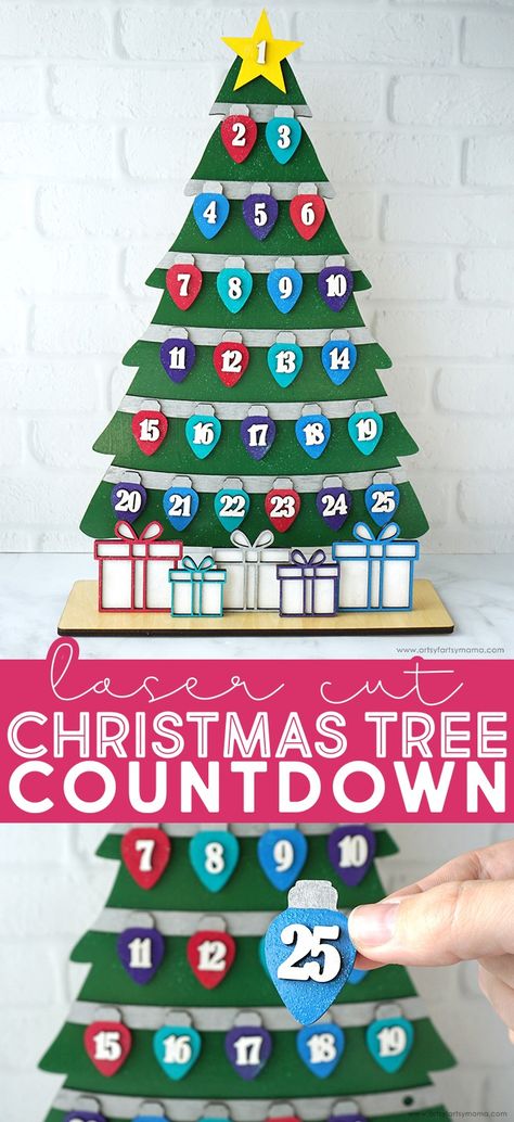 Christmas Tree Countdown Advent Calendar #christmas #christmastree #advent #adventcalendar #christmascountdown #woodcrafts #lasercut #christtmascrafts #xtool #xtools1 #xtoolm1 Christmas Tree Countdown, Christmas Tree Advent Calendar, Advent Calendar Christmas, Calendar Christmas, Church Crafts, Green Laser, Days Until Christmas, Magic Eraser, What To Make