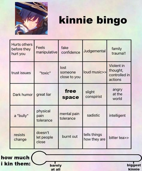 Genshin Kinnie Bingos Scara, Aether Kinnie Bingo, Kaeya Kinnie Bingo, Scara Kinnie Bingo, Wanderer Kinnie Bingo, Kaveh Kinnie Bingo, Heizou Kinnie Bingo, Rei Ayanami Kinnie Bingo, Venti Kinnie Bingo