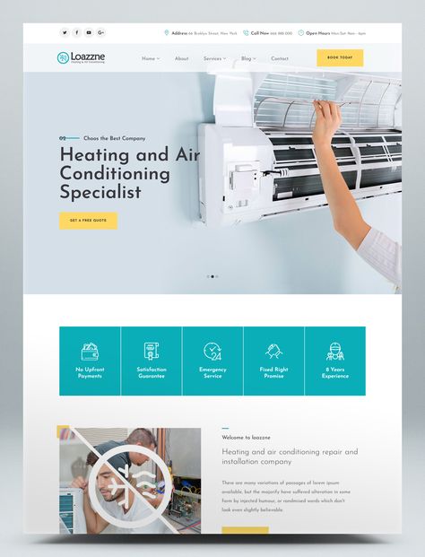 Vue Nuxt Heating & Air Conditioning HTML Website Template Hvac Website Design, Air Conditioner Website Design, Air Conditioning Logo, Air Conditioning Design, Air Conditioner Design, Business Website Templates, Air Conditioning Installation, Air Conditioning Services, Ac Repair