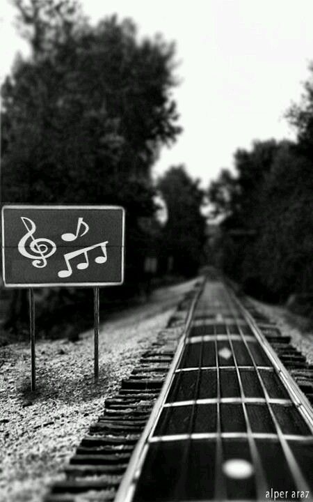 Guitar train tracks... Arte Jazz, Kolam Air, Art Musical, Desain Editorial, All About Music, Musical Art, Guitar Art, Rock Punk, I Love Music