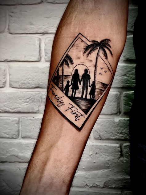 Family Sleeve Tattoo, Video Tattoo, Mom Dad Tattoo, Mom Dad Tattoo Designs, Simple Tattoos For Guys, Family Tattoo Designs, Bone Tattoo, Dad Tattoo, Forearm Band Tattoos