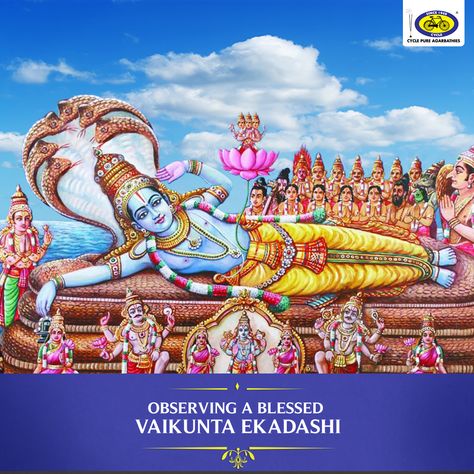 Vaikunta Ekadashi is celebrated tomorrow, 29th December 2017, and is considered the most auspicious of the 24 Ekadashis. Performing the prescribed rites and observing the fast on this day is considered equivalent to observing all the other Ekadashis put together. The symbolism of Ekadashi also takes on the satwa-rajas-tamas tendencies in man, as the legend of Muran the demon is told, and rice is not consumed on this day. But why so? To know, stay tuned to Cycle Pure to know. #PureDevotion Happy Vaikunta Ekadasi Images, Vaikunta Ekadashi Images, Tholi Ekadashi Images, Vaikunta Ekadasi Images Wishes, Vaikunta Ekadashi Wishes, Vaikunta Ekadasi Images, Bengali Bangles, Vaikuntha Ekadashi, Vaikunta Ekadashi