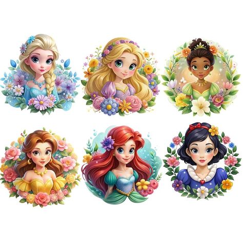 Princess Stickers Printable, Disney Princess Illustration, Disney Princess Stickers, Disney Princess Printables, Cute Disney Princess, Disney Princess Cake Topper, Disney Princess Cake, Princess Sticker, Images Disney