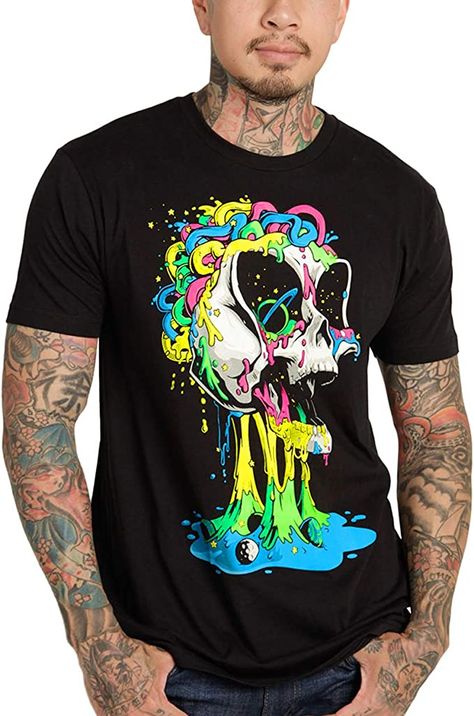 INTO THE AM Premium Graphic Tees Men - Cool Shirts Design T-Shirts S - 4XL Trippy Skeleton, Cool Shirt Designs, Skeleton T Shirt, Mens Workout Clothes, Cool Graphic Tees, Men's Graphic T Shirt, Mens Tee Shirts, Nature Design, Casual Tee