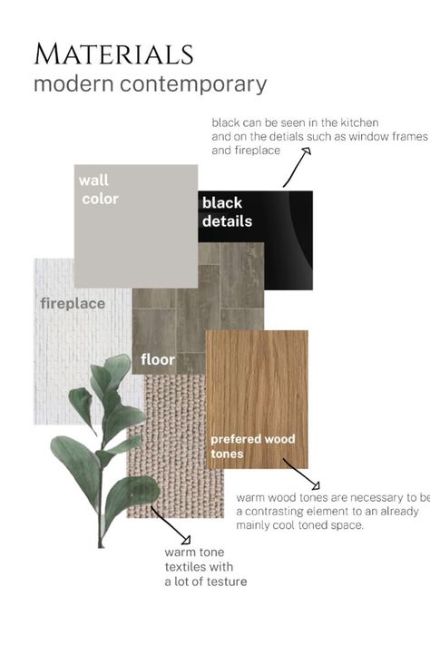 Contemporary Design Color Palette, Modern Contemporary Color Scheme, Grey Floor Mood Board, Condo Mood Board, Mood Board For Office Interiors, Office With Grey Floors, Walk In Closet Mood Board, Mood Board Modern Interior, Interior Design Mood Board 2023