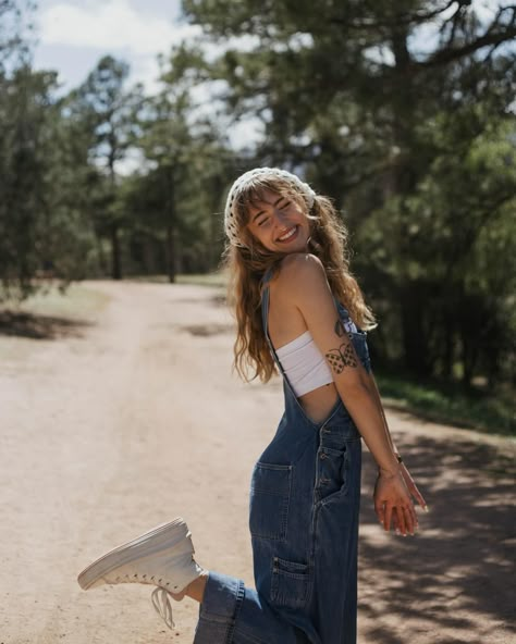 My personality comes back the minute the leaves turn green and the sun comes out 🌞 Anyone else? OUTFIT Bandana: made by me :) Top: @target Overalls: vintage @oldnavy Shoes: @converse #coloradoartist #model #contentcreator #spring #springfashion #cottagecore #cottagestyle #overalljeans #oldnavy #bandanastyle #hairstylist Target Overalls, Outfit Bandana, Lyons Colorado, Bandana Outfit, Overalls Vintage, Colorado Artists, My Personality, Bandana Styles, Shoes Converse