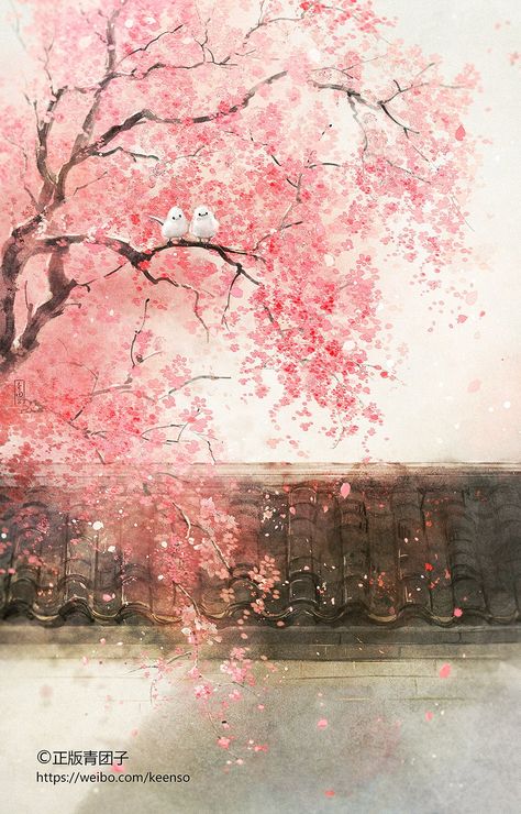 Sakura Painting, Sakura Trees, Japanese Blossom, Cherry Blossom Wallpaper, Japanese Art Prints, Sakura Flower, Beautiful Landscape Wallpaper, Art Drawings For Kids, Flower Art Painting