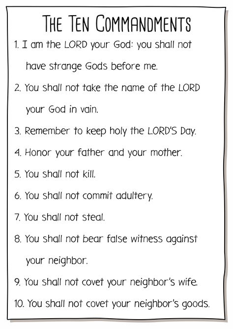 Catholic Ten Commandments for Kids Printable 10 Commandments Printable Free, Catholic Worksheets For Kids, 10 Commandments Of The Bible Printable, Ten Comandaments, 10 Commandments For Kids Printable Free, Ten Commandments Activities, The Ten Commandments Printable, The Ten Commandments For Kids, 10 Commandments Of The Bible