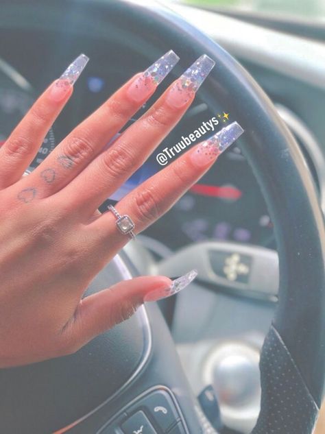 Clear Acrylic Nails, Jelly Nails, Clear Nails, Acrylic Nails Coffin, Fire Nails, Dream Nails, Pretty Acrylic Nails, My Nails, Best Acrylic Nails