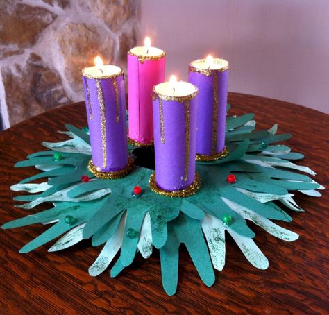 ADVENTuresome Family Fun - Catholic Sistas Kids Advent Wreath, Advent Wreath Craft, Homemade Advent Wreath, Diy Advent Wreath, Advent Wreath Diy, Advent Crafts, Advent For Kids, Catholic Education, Liturgical Seasons