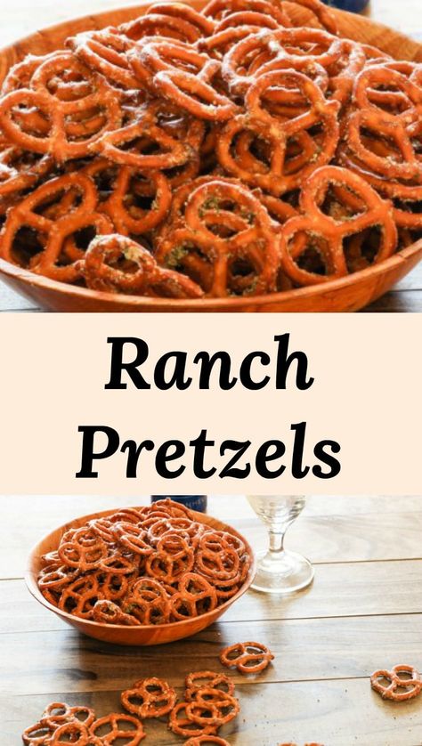 Hot Pretzels Recipe, Pretzels Seasoned, Garlic Ranch Pretzels, Spicy Pretzels, Ranch Pretzels, Seasoned Pretzels, Garlic Ranch, Pretzel Recipe, Pretzel Snacks