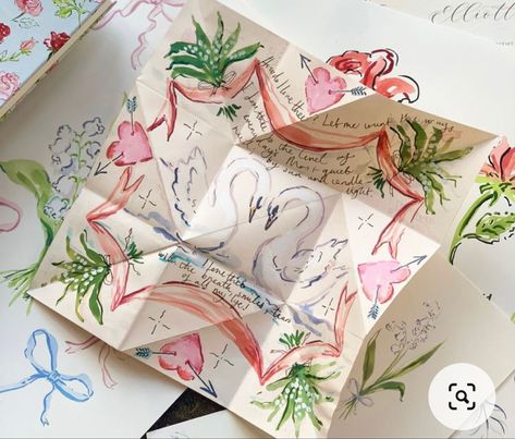 Susannah Garrod, Victorian Puzzle Purse, Watercolor Crafts, Puzzle Purse, Whimsical Cards, Whimsical Wedding Invitations, Menue Design, Victorian Illustration, 카드 디자인