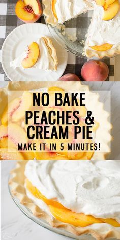 Desserts Using Fresh Peaches, No Bake Peach Cream Pie, Easy Fresh Peach Deserts, Easy Peach Desserts No Bake, Easy Peach Pie With Fresh Peaches, Peach Cool Whip Pie, Fresh Peach Pie No Bake, Easy Fresh Peach Pie, No Bake Peaches And Cream Pie