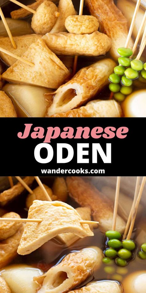 Warm up with a steaming bowl of Japanese oden! This easy nabemono (one pot) stew is so filling and tasty, featuring a simple oden broth and lots of delicious ingredient ideas from daikon to fish cakes to enjoy. Japanese Oden, One Pot Stew, Easy Tofu, Japanese Meals, Tofu Recipes Easy, Hot Pot Recipe, Healthy Asian Recipes, Easy Japanese Recipes, Fish Cakes