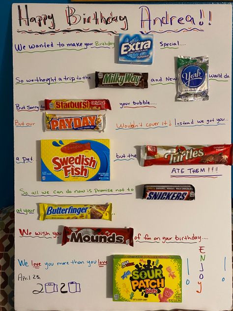 Candy Story Board Ideas, Candy Bar Posters For Birthday Girl, Candy Poster Board For Friends, Poster Boards Ideas, Candy Poster Board Birthday, Birthday Poster Board Ideas, Candy Poster Board, Candy Bar Cards, Birthday Candy Poster