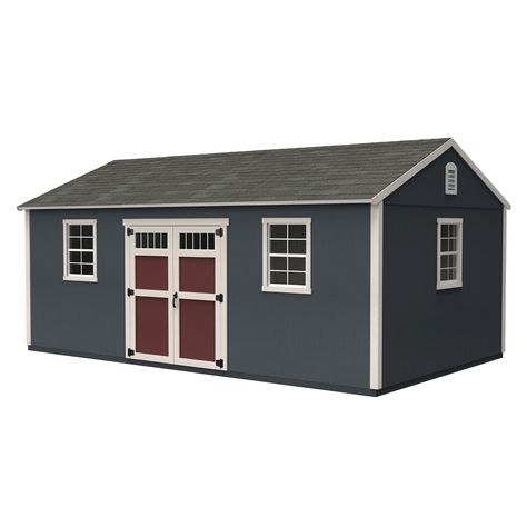 Discover the perfect fit for your backyard with the versatile Lancaster wood shed, available in a range of popular sizes. Enhance your storage with doors featuring integrated transom windows for abundant natural light. The wide 64-inch doors boast black face-mounted hinges and extra wide door trim, adding a touch of style to functionality. With 7-foot-tall sidewalls, conveniently store vertical items like rakes and ladders. The resilient LP® SmartSide® siding ensures protection against rot, termites, and wind, offering durability for the long haul. This spacious shed accommodates lawnmowers, wheelbarrows, bicycles, and more. Built with robust 2x4 wood construction, the Lancaster mirrors the sturdiness of your home, providing lasting peace of mind for your storage needs. Heartland Lancaster Lp Smartside Siding, Smartside Siding, 12x24 Shed, Storage With Doors, Livable Sheds, Lp Smartside, Wood Storage Shed, 2x4 Wood, Farm Shed