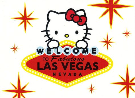 Hello Kitty postcard - Las Vegas Hello Kitty Las Vegas, Cartoon Drawing Images, Vegas Nails, Kitty Pictures, Kitty Stuff, Adorable Kitten, Hello Kitty Pictures, Beauty Stuff, Little Twin Stars