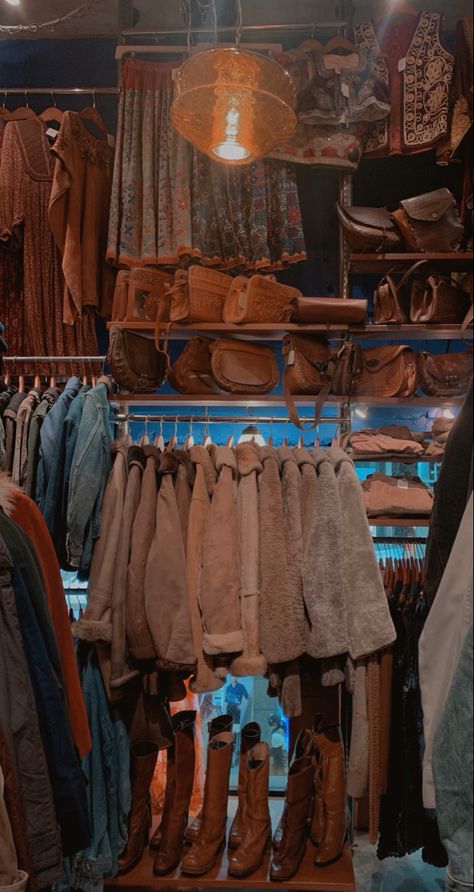 thrifting neutrals leather boots fur jackets mood lighting denim suede vintage sweaters aesthetic neat organized gradient tan sienna Japanese Thrift Store, Sendai Japan, Sendai, Thrift Shopping, On Set, Medium Art, Thrift Store, Adidas, Japan