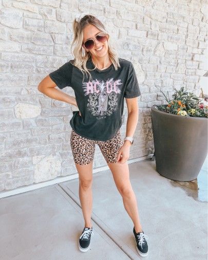 Leopard aerie bike shorts outfit with graphic tee and vans sneakers   Tee sold out linked similar    You can instantly shop my looks by following me on the LIKEtoKNOW.it shopping app @liketoknow.it #liketkit http://liketk.it/2OPBK #LTKsalealert #LTKstyletip #LTKspring Outfit With Graphic Tee, Vans Outfit Summer, Bike Shorts Outfit, Short Biker, Ny Outfits, Biker Shorts Outfit, Aerie Real, Summer Shorts Outfits, Nashville Outfits