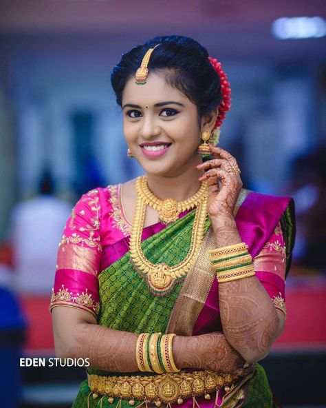 1,259 Likes, 4 Comments - ezwed (@ezwed.in) on Instagram: “Bride is adorn with eye catching neon yellow kanchipuram silk saree with contrast blue blouse that…” Makeup Shoot, Indian Bride Poses, Indian Bride Photography Poses, Photo Graphy, Indian Wedding Poses, Bride Photos Poses, Indian Wedding Photography Couples, Engagement Photography Poses, Indian Bridal Photos