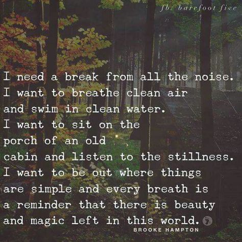 I need a break from all the noise. Old Cabin, Quotes Nature, Inspirerende Ord, Camping Quotes, Never Stop Dreaming, Camping Essentials, Nature Quotes, In The Woods, Travel Quotes