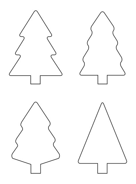 Christmas Tree Stencil to Print Simple Christmas Shapes, Pine Tree Template, Xmas Templates, Christmas Tree Simple, Christmas Tree Patterns, Christmas Stocking Template, Christmas Tree Cut Out, Christmas Tree Outline, Printable Tree