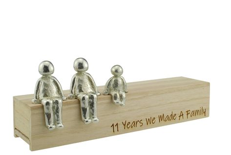 PRICES MAY VARY. 11th Anniversary Gift - Solid Metal People, Wooden Box Packaging May Vary 11th Anniversary Gift Idea to Create Your Own Personal Family Combination Packaged in a Wooden Box Which Doubles as a Lovely Engraved Shelf For Your Family To Sit On Great Gift For Your 11 Year Anniversary, Adult Height - 5.8cm Child Height - 3.7cm Heavy Solid Metal People, More People Can Be Bought By Searching 'we made a family extra people' On Amazon We are very excited to introduce our we made a family 10th Anniversary Idea, Anniversary Years, Wooden Box Packaging, Tin Anniversary, Family Box, 10th Wedding Anniversary Gift, Family Sculpture, 22nd Anniversary, 13th Anniversary