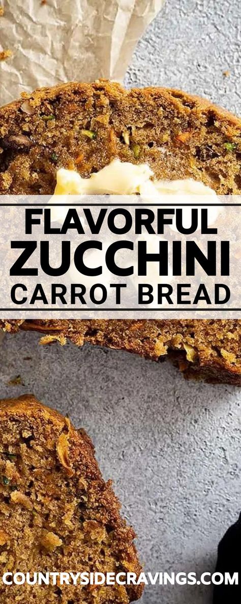 Try this easy zucchini bread recipe and you’ll thank me later. It’s like carrot cake and zucchini bread meshed together to make a perfectly moist and rich loaf of savory and sweet bread. This zucchini carrot bread is one of my favorite things to eat for breakfast in the fall. Zucchini Carrot Loaf, Zucchini Bread With Carrots, Carrot Zucchini Bread Recipes, Zucchini Carrot Banana Bread, Carrot And Zucchini Bread, Carrot Apple Zucchini Bread Recipe, Different Types Of Zucchini Bread, Carrot Cake Zucchini Bread, Starbucks Zucchini Bread Recipe