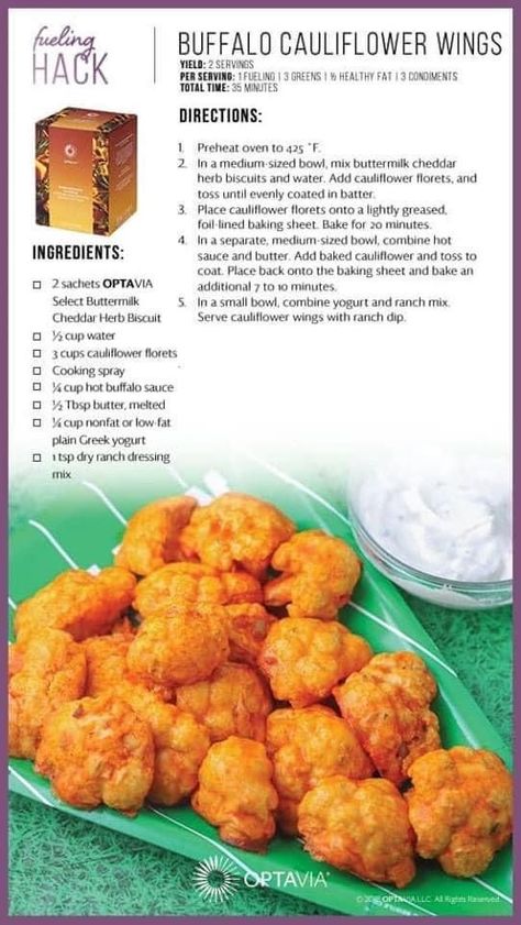 Buffalo Cauliflower Wings, Medifast Recipes, Lean Protein Meals, Cauliflower Buffalo Wings, Cauliflower Wings, Lean Meals, Lean And Green Meals, Buffalo Cauliflower, Cauliflower Recipes