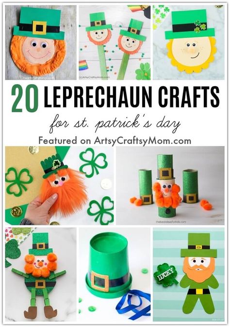 These cute Leprechaun Crafts for Kids are perfect for St. Patrick's Day that's just around the corner! Have fun with puppets, masks & more! Leprechaun Crafts For Kids, Leprechaun Crafts, Cute Leprechaun, Leprechaun Tricks, Leprechaun Craft, Orange Craft, St Patricks Crafts, Leprechaun Trap, St Patricks Day Crafts For Kids