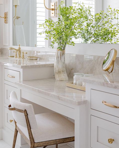 Kelly Caron | Our NEWEST bathroom design that abounds with GLAMOUR and SERENITY 🤍 Your master bath suite should be a shelter and oasis from the every… | Instagram Master Bath Suite, New Bathroom Designs, Resort Lifestyle, Palmetto Bluff, Design Assistant, Vanity Area, Elegant Sophisticated, Home Board, White Bathroom