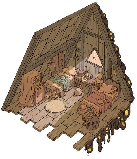 Fantasy Rooms Art, Isometric Room Drawing, Isometric Room Illustration, Peach Photo, Scared Of Flying, Scared Of Spiders, Isometric Room, Gravity Fall, Desenhos Gravity Falls