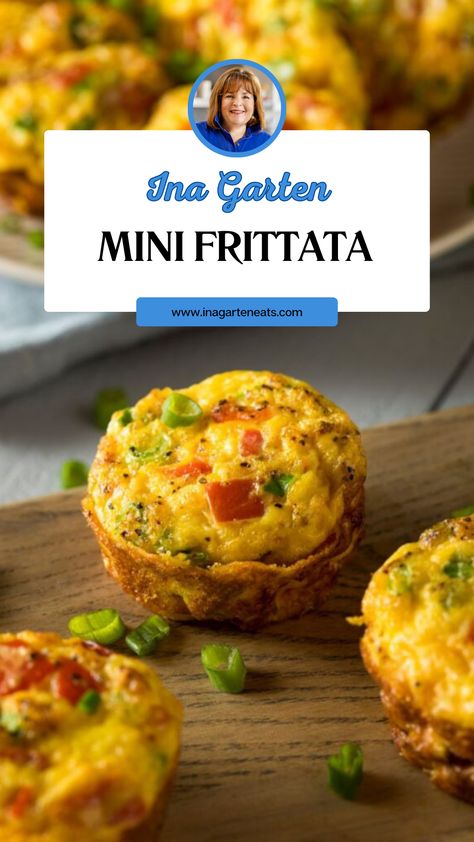 Ina Garten Mini Frittata Individual Frittata Recipes, Ina Garten Breakfast Recipes, Mini Egg Quiche, Frittatas Recipe, Fritata Recipe, Frittata Recipes Breakfast, Frittata Muffins, Mini Frittatas, Egg Frittata