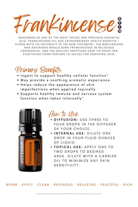 Frankincense Essential Oil Doterra, Frankincense Essential Oil Uses, Doterra Essential Oils Recipes, Essential Oil Diffuser Blends Recipes, Essential Oils Herbs, Essential Oils Health, Essential Oil Blends Recipes, Essential Oil Mixes, Frankincense Oil