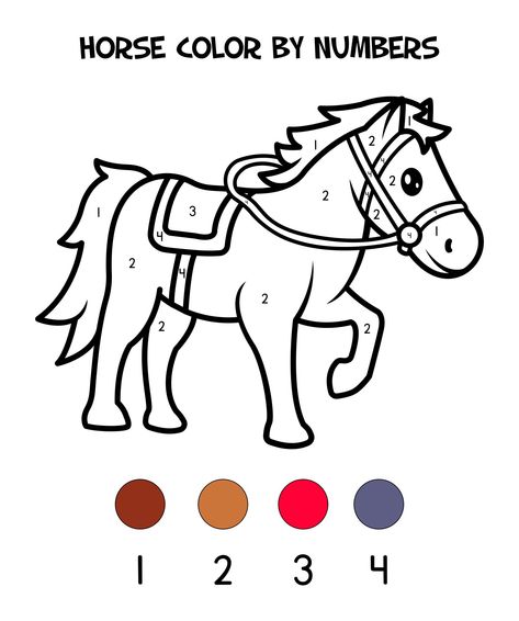 Horse Activities For Preschool, Horse Activities For Kids, Horse Worksheets, Animal Lessons, Color By Number Printable, Math Pages, Animal Worksheets, Horse Therapy, Horses Theme