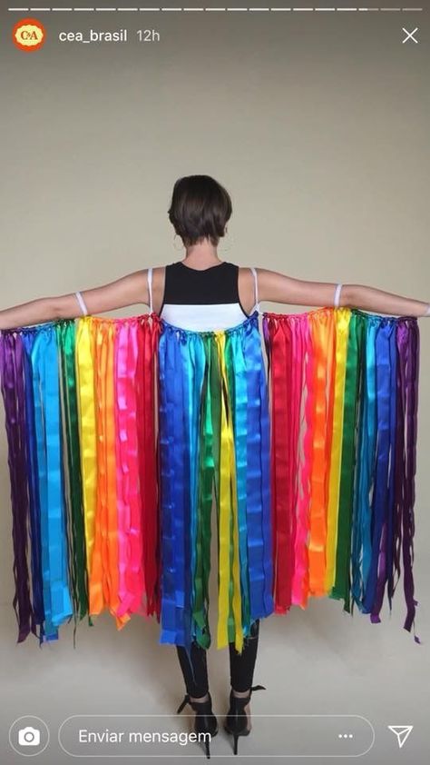 Diy Pride Outfit, Rainbow Costume Diy, Diy Carnival Costume, Pride Costume, Clowncore Fashion, Masskara Festival, Rainbow Costume, Rainbow Costumes, Carnaval Outfit