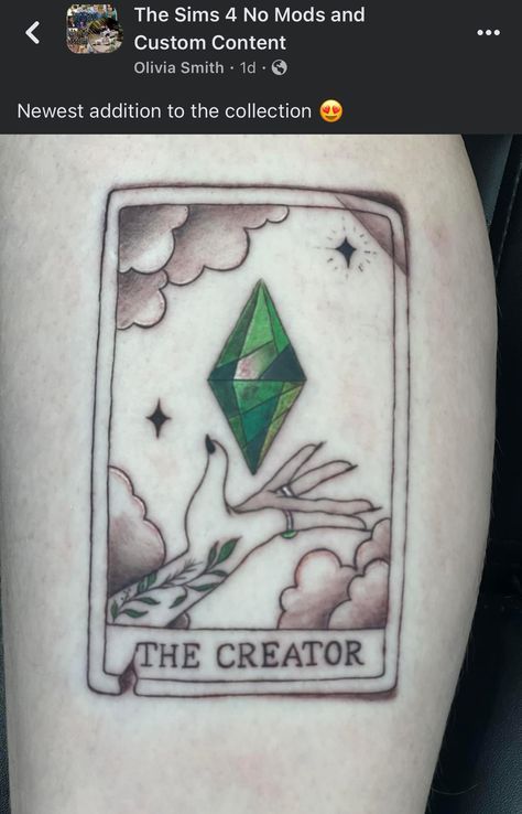 Sims Tattoo Ideas, Sims Tattoo, Computer Tattoo, Stained Glass Tattoo, Tarot Card Tattoo, Petite Tattoos, Card Tattoo, Pop Culture Art, Body Mods