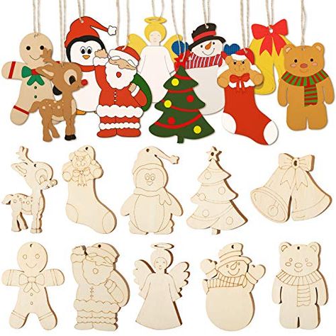 Ornaments Wood, Wooden Christmas Crafts, Christmas Tree Accessories, Wood Christmas Ornaments, Kraf Diy, Wooden Christmas Ornaments, Wooden Christmas Trees, Hanging Decorations, Matte Foundation